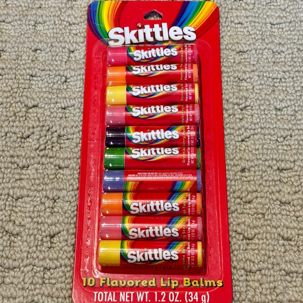 10 Piece Skittles Flavored Lip Smacker Lip Balm